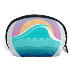 Tsunami Tidal Wave Wave Minimalist Ocean Sea Accessory Pouch (large) by Wegoenart