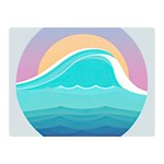 Tsunami Tidal Wave Wave Minimalist Ocean Sea Two Sides Premium Plush Fleece Blanket (Mini) 35 x27  Blanket Front