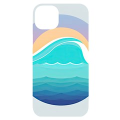 Tsunami Tidal Wave Wave Minimalist Ocean Sea Iphone 14 Plus Black Uv Print Case by Wegoenart