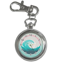 Tidal Wave Ocean Sea Tsunami Wave Minimalist Key Chain Watches by Wegoenart