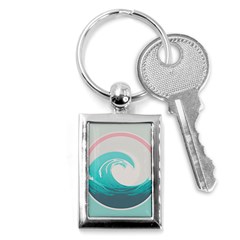 Tidal Wave Ocean Sea Tsunami Wave Minimalist Key Chain (rectangle) by Wegoenart