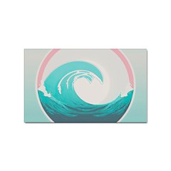 Tidal Wave Ocean Sea Tsunami Wave Minimalist Sticker (rectangular) by Wegoenart