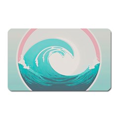 Tidal Wave Ocean Sea Tsunami Wave Minimalist Magnet (rectangular) by Wegoenart