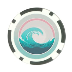 Tidal Wave Ocean Sea Tsunami Wave Minimalist Poker Chip Card Guard by Wegoenart