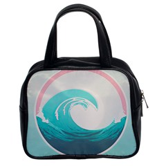 Tidal Wave Ocean Sea Tsunami Wave Minimalist Classic Handbag (two Sides) by Wegoenart