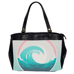 Tidal Wave Ocean Sea Tsunami Wave Minimalist Oversize Office Handbag (2 Sides) by Wegoenart