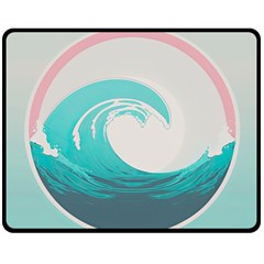 Tidal Wave Ocean Sea Tsunami Wave Minimalist Fleece Blanket (medium) by Wegoenart