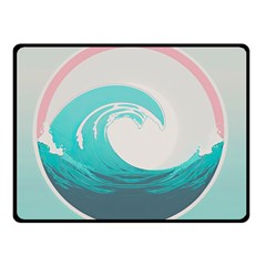 Tidal Wave Ocean Sea Tsunami Wave Minimalist Two Sides Fleece Blanket (small) by Wegoenart