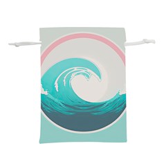 Tidal Wave Ocean Sea Tsunami Wave Minimalist Lightweight Drawstring Pouch (l) by Wegoenart