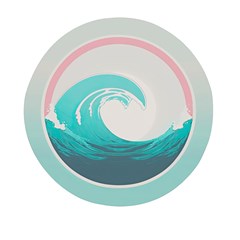 Tidal Wave Ocean Sea Tsunami Wave Minimalist Mini Round Pill Box (pack Of 5) by Wegoenart