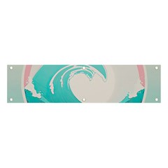 Tidal Wave Ocean Sea Tsunami Wave Minimalist Banner And Sign 4  X 1  by Wegoenart