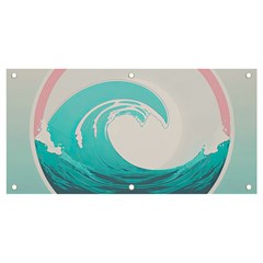 Tidal Wave Ocean Sea Tsunami Wave Minimalist Banner And Sign 4  X 2 