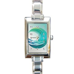 Tsunami Tidal Wave Wave Minimalist Ocean Sea 2 Rectangle Italian Charm Watch by Wegoenart