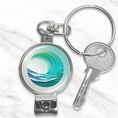 Tsunami Tidal Wave Wave Minimalist Ocean Sea 2 Nail Clippers Key Chain by Wegoenart