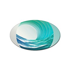 Tsunami Tidal Wave Wave Minimalist Ocean Sea 2 Sticker (oval) by Wegoenart