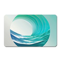 Tsunami Tidal Wave Wave Minimalist Ocean Sea 2 Magnet (rectangular) by Wegoenart