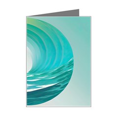 Tsunami Tidal Wave Wave Minimalist Ocean Sea 2 Mini Greeting Card by Wegoenart