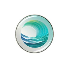 Tsunami Tidal Wave Wave Minimalist Ocean Sea 2 Hat Clip Ball Marker (4 Pack) by Wegoenart