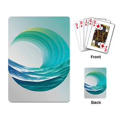 Tsunami Tidal Wave Wave Minimalist Ocean Sea 2 Playing Cards Single Design (rectangle) by Wegoenart