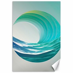 Tsunami Tidal Wave Wave Minimalist Ocean Sea 2 Canvas 12  X 18  by Wegoenart