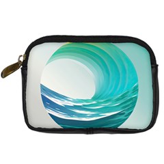 Tsunami Tidal Wave Wave Minimalist Ocean Sea 2 Digital Camera Leather Case by Wegoenart