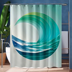 Tsunami Tidal Wave Wave Minimalist Ocean Sea 2 Shower Curtain 60  X 72  (medium)  by Wegoenart