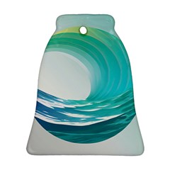 Tsunami Tidal Wave Wave Minimalist Ocean Sea 2 Ornament (bell)