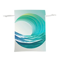 Tsunami Tidal Wave Wave Minimalist Ocean Sea 2 Lightweight Drawstring Pouch (s) by Wegoenart