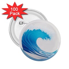 Wave Tsunami Tidal Wave Ocean Sea Water 2 25  Buttons (100 Pack)  by Wegoenart