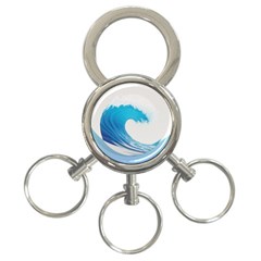 Wave Tsunami Tidal Wave Ocean Sea Water 3-ring Key Chain by Wegoenart