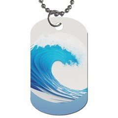 Wave Tsunami Tidal Wave Ocean Sea Water Dog Tag (one Side) by Wegoenart