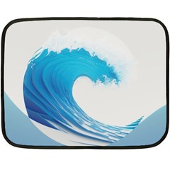 Wave Tsunami Tidal Wave Ocean Sea Water Two Sides Fleece Blanket (mini) by Wegoenart