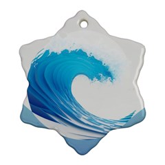 Wave Tsunami Tidal Wave Ocean Sea Water Snowflake Ornament (two Sides) by Wegoenart