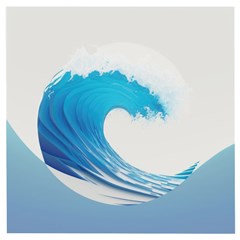 Wave Tsunami Tidal Wave Ocean Sea Water Wooden Puzzle Square by Wegoenart