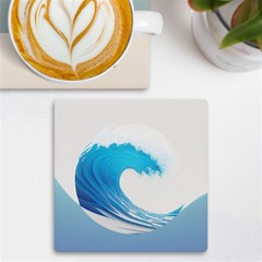 Wave Tsunami Tidal Wave Ocean Sea Water Uv Print Square Tile Coaster  by Wegoenart