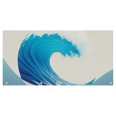 Wave Tsunami Tidal Wave Ocean Sea Water Banner And Sign 8  X 4  by Wegoenart