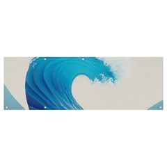 Wave Tsunami Tidal Wave Ocean Sea Water Banner And Sign 12  X 4  by Wegoenart