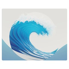 Wave Tsunami Tidal Wave Ocean Sea Water Premium Plush Fleece Blanket (medium) by Wegoenart