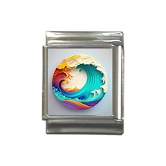 Tsunami Tidal Wave Wave Minimalist Ocean Sea 3 Italian Charm (13mm) by Wegoenart