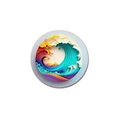 Tsunami Tidal Wave Wave Minimalist Ocean Sea 3 Golf Ball Marker (4 Pack) by Wegoenart