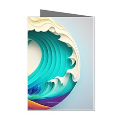 Tsunami Tidal Wave Wave Minimalist Ocean Sea 3 Mini Greeting Cards (pkg Of 8) by Wegoenart