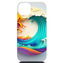 Tsunami Tidal Wave Wave Minimalist Ocean Sea 3 Iphone 14 Plus Black Uv Print Case by Wegoenart