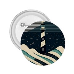 Lighthouse Abstract Ocean Sea Waves Water Blue 2 25  Buttons by Wegoenart