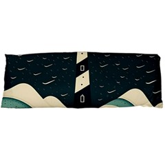 Lighthouse Abstract Ocean Sea Waves Water Blue Body Pillow Case (dakimakura) by Wegoenart