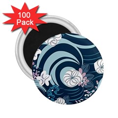 Flowers Pattern Floral Ocean Abstract Digital Art 2.25  Magnets (100 pack) 