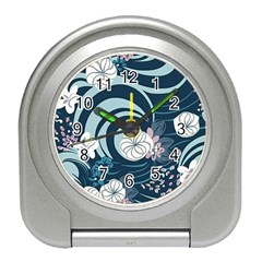 Flowers Pattern Floral Ocean Abstract Digital Art Travel Alarm Clock