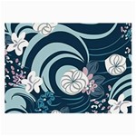 Flowers Pattern Floral Ocean Abstract Digital Art Large Glasses Cloth Front