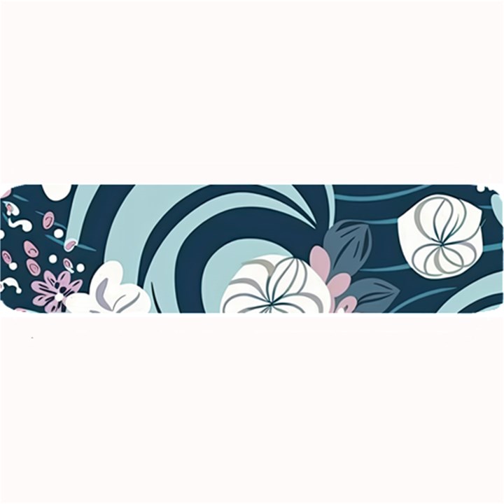 Flowers Pattern Floral Ocean Abstract Digital Art Large Bar Mat