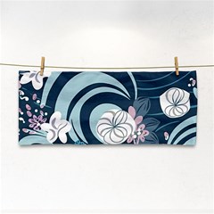 Flowers Pattern Floral Ocean Abstract Digital Art Hand Towel