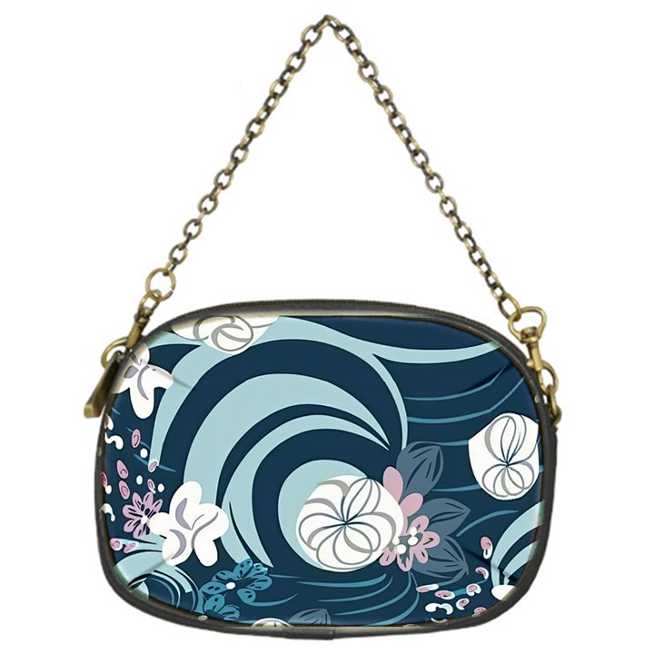 Flowers Pattern Floral Ocean Abstract Digital Art Chain Purse (One Side)